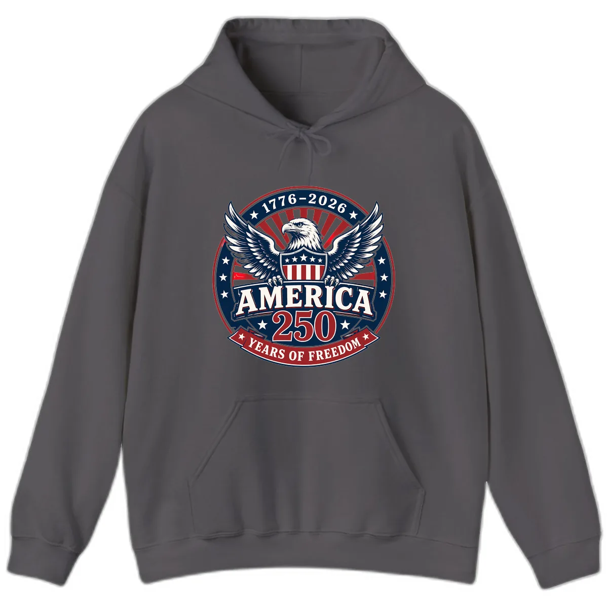 America 250 Years Of Freedom Celebration Hoodie in Charcoal